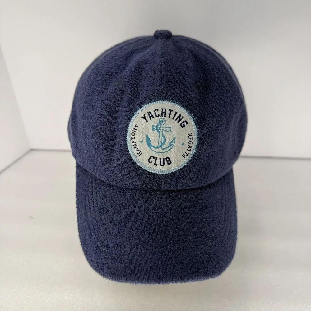 Anthropologie Hat Strapback Hamptons Regatta Yachting Club Terry Cloth Beach